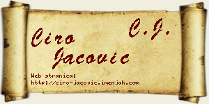 Ćiro Jačović vizit kartica